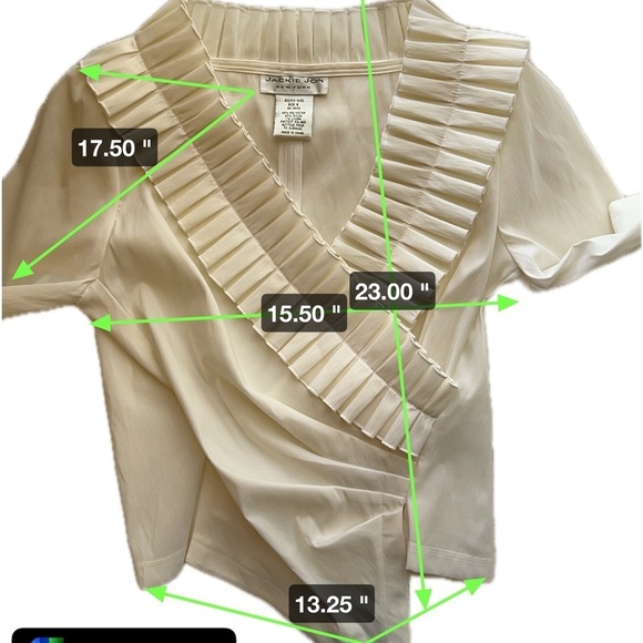 Vintage Jackie Jon Pleated Neckline Blouse 6 - Picture 6 of 6